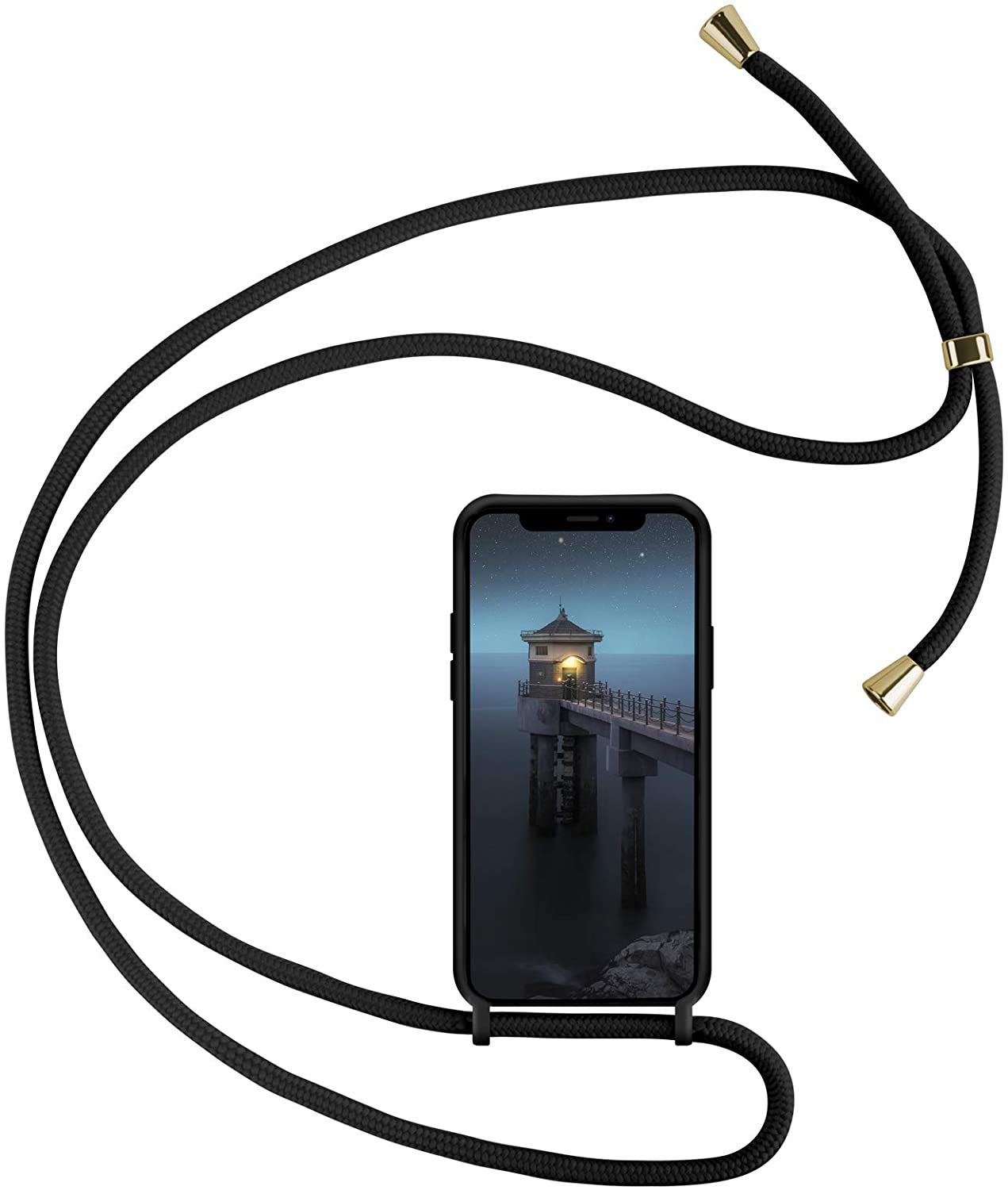 Crossbody Lanyard Neck Strap Adjustable Necklace Pro Silicone Case Bag for IPHONE 12 / 12 Pro 6.1